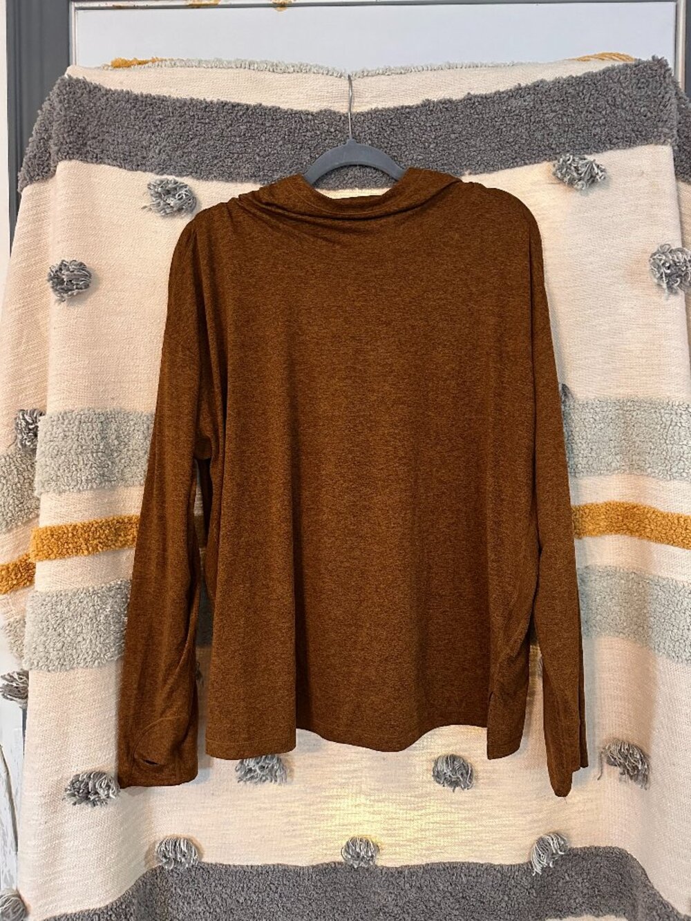 Athleta Uptempo II Hoodie Sweatshirt Spice Brown Heather - Plus Size 1X